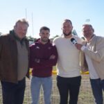 Depuis le Biganos Rugby XV, l&rsquo;adjoint au sport Pierre-Jean Guiffant, Axel Bouvot joueur et associé avec Loïc Lafon au sein de Daniel Moquet